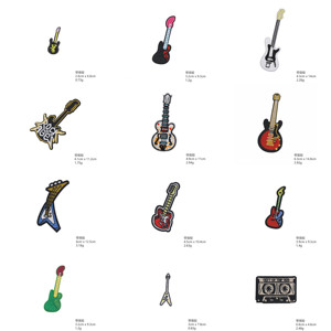 Wholesale Embroidery <b>Iron</b> on Various Shape Musical Instruments Patch for Decoration - Product Image 2