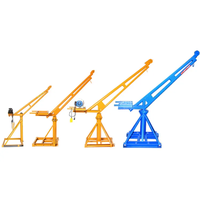 Nouvelle grue de construction électrique fixe de 500 kg pour balcon de toit, portable, légère, rotative, en métal