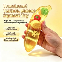Nouveau jouet anti-stress en caoutchouc souple en forme de banane transparente, réaliste, petit et amusant, à rebond lent, aussi souple que de la gelée