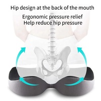 KT Coussin de prostate en mousse à mémoire de forme orthopédique antidérapant pour soulager les douleurs dorsales du coccyx pour chaise de voiture de style sportif