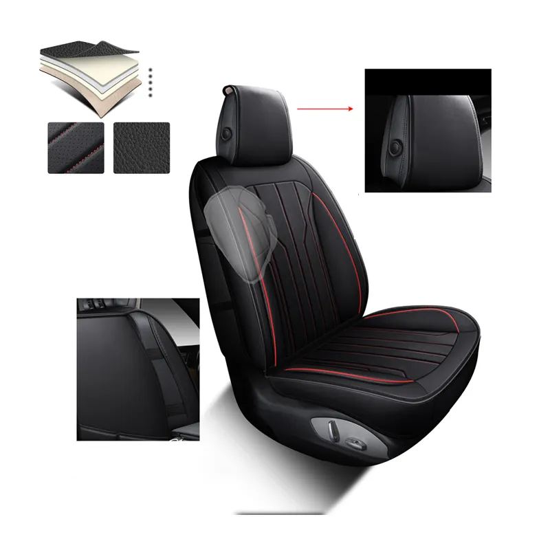 Funda completa Universal de cuero para asientos de coche, Protector de asiento Original impermeable con bolsillos