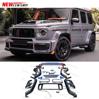 For2019 + Mercedes Classe G W464 Mise à niveau modifiée G900 Fibre de carbone sèche Spoiler avant arrière et kit de calandre de passage de roue d'aile arrière