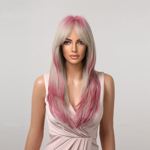 Parrucca Sintetica Lunga 60cm alla Moda, Multicolore, Resistente al Calore, per Feste <span class=keywords><strong>di</strong></span> <span class=keywords><strong>Halloween</strong></span> e Cosplay, per Donne - Product Image 2