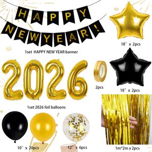 Set <span class=keywords><strong>di</strong></span> 36 Pezzi Kit Arco <span class=keywords><strong>di</strong></span> <span class=keywords><strong>Palloncini</strong></span> Felice Anno Nuovo 2 Metri Tenda Dorata per Decorazioni Festa Capodanno 2026 - Product Image 3