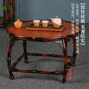 Chinese Style <b>Bamboo</b> Woven Coffee <b>Table</b> Ming Style Small Drum <b>Table</b> Handmade Living Room Tea Room Furniture - Product Image 2