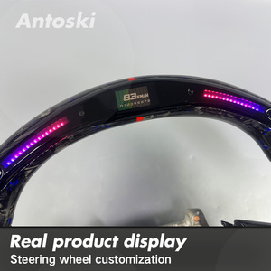 Interior mobil untuk Nissan R35 GTR 370Z Z34 <span class=keywords><strong>350Z</strong></span> Patrol Armada disesuaikan Suede tempa roda kemudi serat karbon dengan LED pintar - Product Image 3
