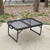Léger Portable Cadre En Aluminium Pliant BBQ Grill Maille Moderne À Manger Camping Table Villa Cour À Manger En Plein Air