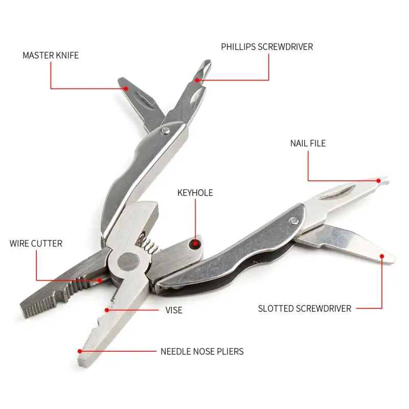 Cheap Outdoor Portable Hand Tool Auto Key Chain Stainless Steel Pliers Mini Portable Folding Plier