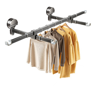 Telescopic Clothes Drying Rack With Suction Cups Foldable No Drilling Required For Balcony Or Indoor Use - Product Image 4