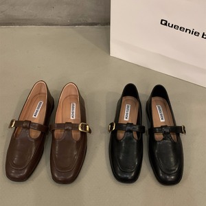 Scarpe in Pelle con Punta Quadrata Stile Inglese, Nuove <span class=keywords><strong>Mary</strong></span> <span class=keywords><strong>Jane</strong></span> <span class=keywords><strong>Nere</strong></span> Sottili da Donna per Primavera e Autunno - Product Image 5