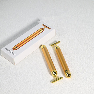 Prodotti di Bellezza Anti-età per la Cura della Pelle con Marchio Privato, Barra Elettrica a Forma di T in <span class=keywords><strong>Oro</strong></span> 24k, Rullo Vibrante in Metallo per Lifting Facciale - Product Image 6
