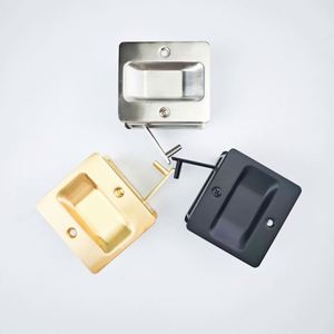 WEKIS Custom Black Solid Brass Modern Privacy Pocket Door Lock <b>Screw</b> Installation 1-Year Warranty Durable Feature Quick & Easy - Product Image 2