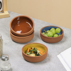 Tazón <span class=keywords><strong>de</strong></span> Terracota Creativo para Cena, Tazón <span class=keywords><strong>de</strong></span> Barro Personalizado para Servir Ensaladas, Tazón Redondo para Postres, OEM ODM - Product Image 2