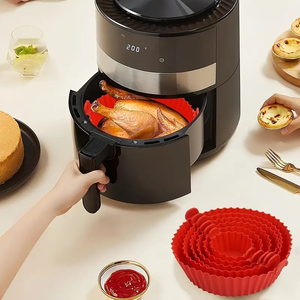 Gran oferta, nuevo forro rojo para freidora de aire caliente, 6 piezas para <span class=keywords><strong>horno</strong></span> de revestimiento de silicona, cesta, accesorios de instalación de aire para platos y sartenes para hornear - Product Image 5