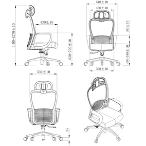 Chinese Manufacturer Ergonomic Height Headrest Adjustable Mesh Office Chair High Back Executive Swivel Office Chair - Product Image 3