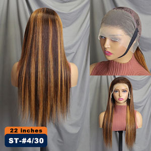 Pelucas de Cabello Humano 200% Natural de 14-30 Pulgadas # Pelucas de Cabello Liso con Encaje Frontal Transparente 13x4, Modelo P4/30 Highlight Bone Straight - Product Image 2