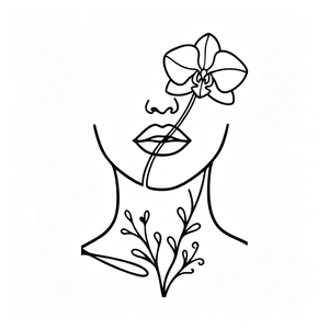 Peinture à l'huile moderne sur toile, sur mesure, lignes fines, <span class=keywords><strong>portrait</strong></span> de <span class=keywords><strong>femme</strong></span> en <span class=keywords><strong>noir</strong></span> <span class=keywords><strong>et</strong></span> <span class=keywords><strong>blanc</strong></span>, art botanique, fait main, décoration murale intérieure - Product Image 4