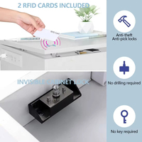 Table de chevet intelligente moderne avec serrure électronique, table de chevet LED avec station de charge, table d'appoint pour canapé avec compartiment caché