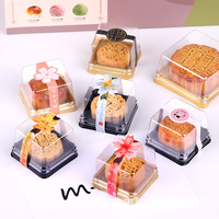 Boîte de récipient à Cupcake carré Transparent en plastique Pet, Mini dôme Transparent, boîtes à muffins de lune