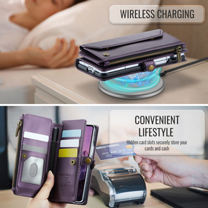 กระเป๋าถือแฟชั่นธุรกิจพรีเมี่ยมแบบพับได้เคสหนัง PU ให้ความรู้สึกผิวสัมผัสกับซิปเคสโทรศัพท์สำหรับ Samsung <span class=keywords><strong>Galaxy</strong></span> <span class=keywords><strong>Z</strong></span> Folding 7 6 - Product Image 6