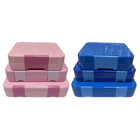 Boîte à lunch rectangulaire en plastique de haute qualité, personnalisée par l'usine OEM, Tritan sans BPA, étanche, 3 compartiments, portable pour l'école