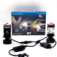 Feux de voiture LED BRAD Y7D à double lentille H4, phares de voiture à haute luminosité pour feux de croisement et de route, type Fisheye