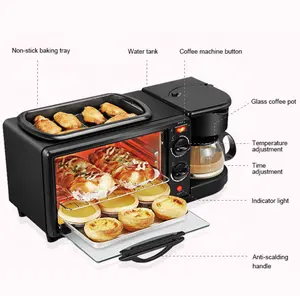 Machine à petit déjeuner domestique de haute qualité four à pain grillé cafetière poêle à frire multifonction petit déjeuner Sandwich 3 en 1 Machine à fabriquer