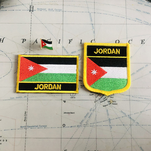 Parches Bordados con la Bandera Nacional <span class=keywords><strong>de</strong></span> Jordania, Insignia en Forma <span class=keywords><strong>de</strong></span> Escudo y Pin Cuadrado, Juego para Decorar Mochilas y Brazaletes <span class=keywords><strong>de</strong></span> Tela - Product Image 1