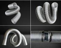 Tuyau d'échappement de fumée d'air Flexible en aluminium d'hôpital pour le projet de conception graphique ignifuge de système de Ventilation de salle de bains de cuisine