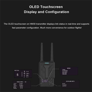 Sistema de Radio de Enlace de Video Digital Full HD Original SIYI HM30, Transmisor con Control Remoto, Pantalla Táctil OLED, 1080p, 60fps, 150ms, 30KM - Product Image 5