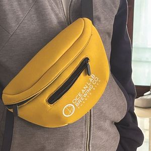 Neoprene Bum Bag Men's Black Neoprene Waist Bum Bag <b>Backpack</b> Bag - Product Image 1