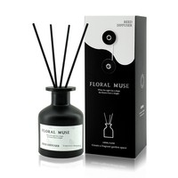 Diffuseur d'huiles essentielles en rotin sans flamme 100ml – Ornement d'aromathérapie haut de gamme pour hôtel – Flacon de parfum de luxe pour une ambiance fraîche et florale