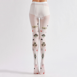 Nouveaux collants de style princesse pour femmes en nylon et polyester avec <span class=keywords><strong>motif</strong></span> de poker Lolita et impression de collants personnalisés - Product Image 3