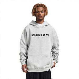 Sweat à capuche streetwear épais 500 g/m² en molleton technique doublé, imprimé sur mesure, tricoté, teint en fil, coupe décontractée, collection Printemps - Product Image 2