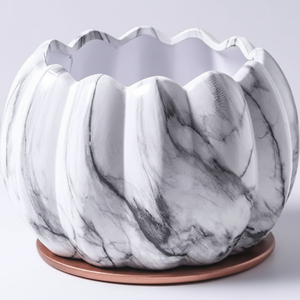 Planteur en marbre équilibré à étiquetage privé, offre un soutien stable pour une croissance saine des plantes - Product Image 1