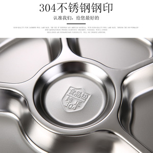 Stainless Steel Round Divided Plate 304 Food Grade For Kids School Office Use - Product Image 2