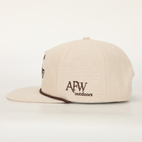 Gorra de béisbol OEM sin estructura de 5 paneles con visera plana y cierre a presión, estilo Hip Hop, para deportes al aire libre, con bordado plano y cuerda, modelo Duck Camp