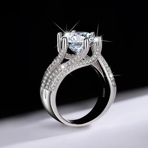 5 Carat Moissanite <strong>Eternity</strong> <strong>Ring</strong> 925 Sterling <strong>Silver</strong> Fashion Trendy Light Luxury Design for Senior Ladies - Product Image 3