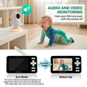 KT436W <b>Smart</b> <b>WiFi</b> Baby Monitor 4 Inch IPS Screen 720P Wireless Video Baby <b>Camera</b> with SD Card Slot for Recording App PTZ - Product Image 4