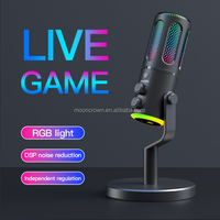 Nouveau Micro Condensateur USB Professionnel 2025 pour Streaming en Direct, Enregistrement de Podcasts, avec Lumière RGB pour Jeux, Compatible Téléphone et Ordinateur Portable