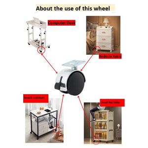 50mm Silent PA6 Nylon Swivel Caster <b>Wheels</b> 40kg Load Durable <b>Plastic</b> Casters For Office Hospital Dining Living Room Furniture - Product Image 5