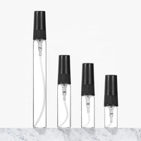 Bouteille de parfum ronde en verre transparent épais de marque privée de 3ml 5ml 10ml 15ml avec bille roulante ou vaporisateur pour parfums de décantation