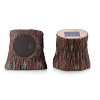 Enceinte Bluetooth 5.3 Wood Connect, Stone, sans fil, pour extérieur, autonomie de 24 heures, avec charge solaire, résistance à l'eau et à la poussière IP65