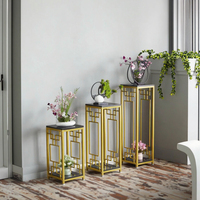 Nouvelle Table à Fleurs Décorative sur Pied de Style Chinois avec Étagères Mobiles pour Salon et Cour