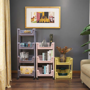 Scaffalature di Design TX-9085 pavimento, semplice <span class=keywords><strong>armadio</strong></span> di stoccaggio multistrato per bambini domestici, progettato contro il <span class=keywords><strong>muro</strong></span> con ruote - Product Image 4