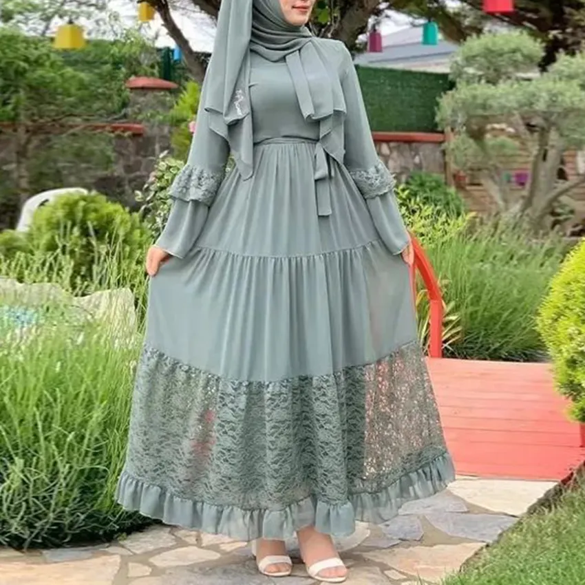 OEM Latest Designs Robe Moroccan Abaya Kaftan Dubai Muslim Dress For Women Casual Islamic Clothing Ethnic Clothing Jilbab