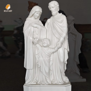 Mily tùy chỉnh thiết kế đá cẩm thạch Thánh Gia đình điêu khắc tượng Tay Chạm Khắc Tôn Giáo phong cách để bán - Product Image 4