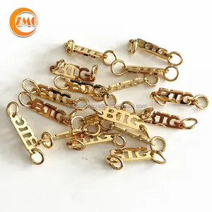 Pulseras personalizadas de oro de 18 quilates, joyería de metal de corte láser, charms, de alta calidad, venta al por mayor