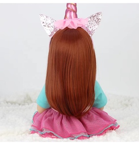 Muñeca de chica de cuerpo entero de silicona y Vinilo Suave, ojos acrílicos cambiables, pelo liso rojo, 53Cm, a la venta - Product Image 4