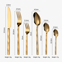 Cuillère, fourchette et couteau de luxe en acier inoxydable avec manche texturé or et argent pour mariage, hôtel, restaurant